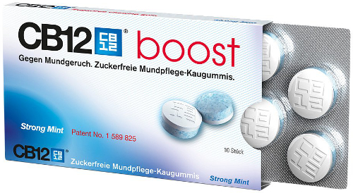 Gumy do żucia z ksylitolem na nieświeży oddech CB12 Boost Strong Mint