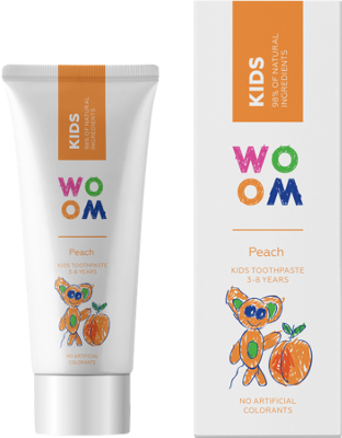 WOOM Kids Peach pasra do zębów dla dzieci