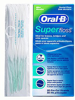 nici do mostów koron implantów Oral-b SuperFloss